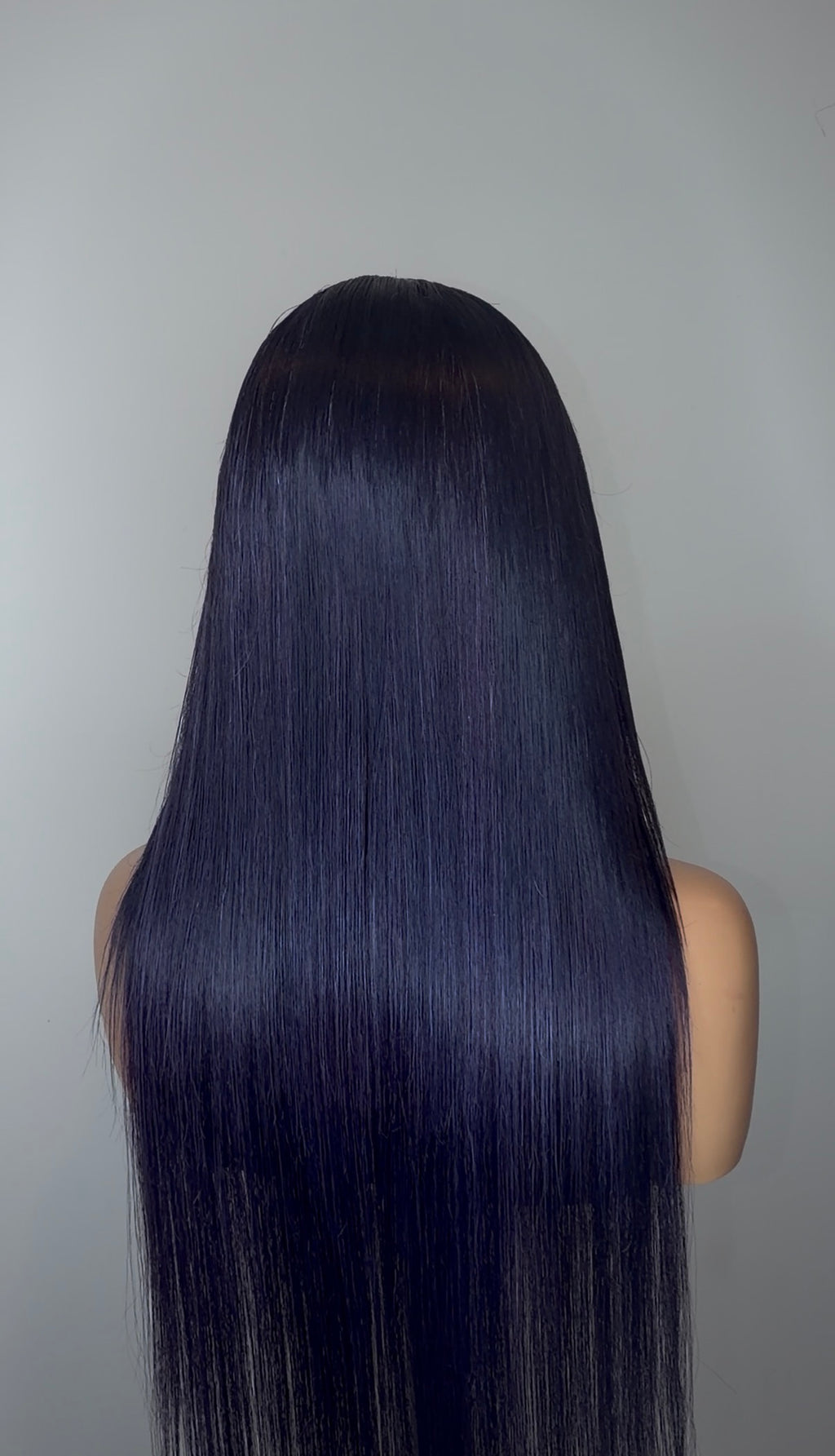 Blue black free parting glueless human hair wig