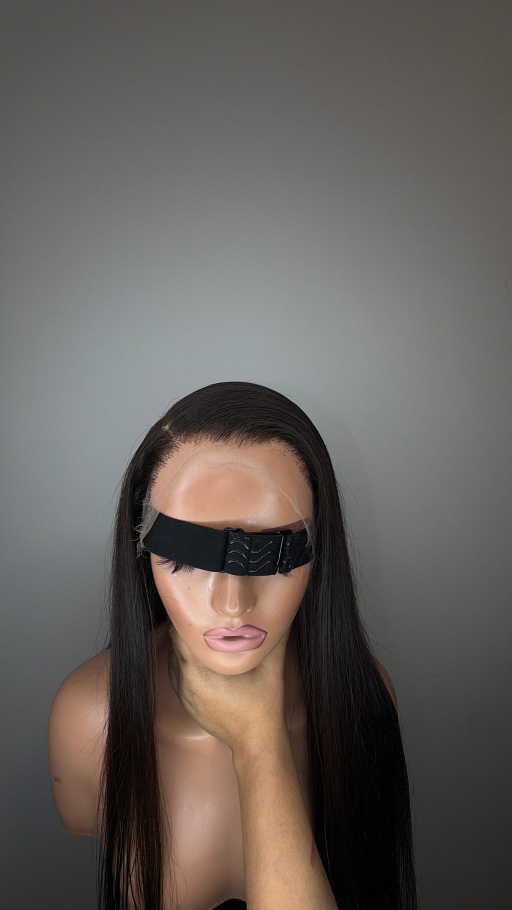 Natural brown black glueless wig