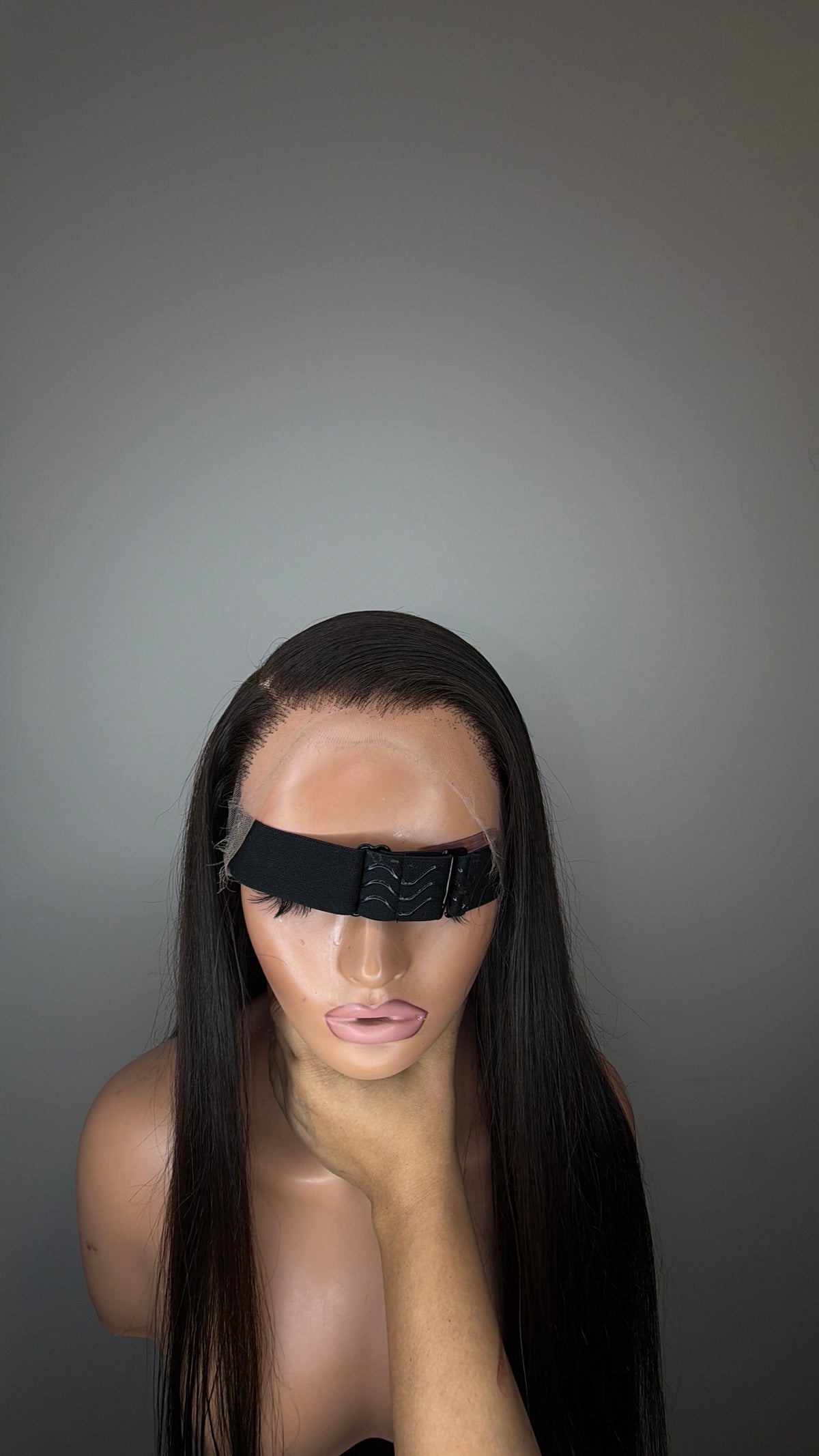 Natural brown black glueless wig