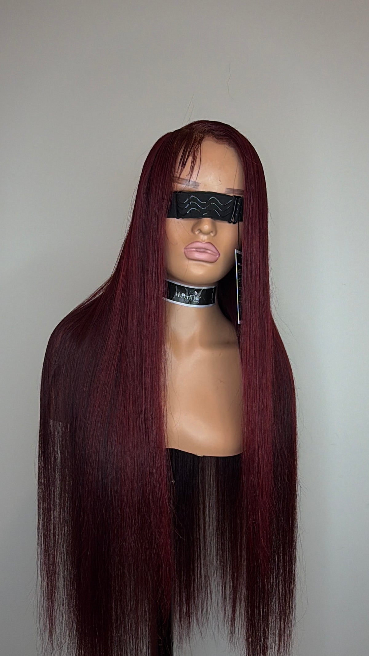 Burgundy red bone straight glueless wig