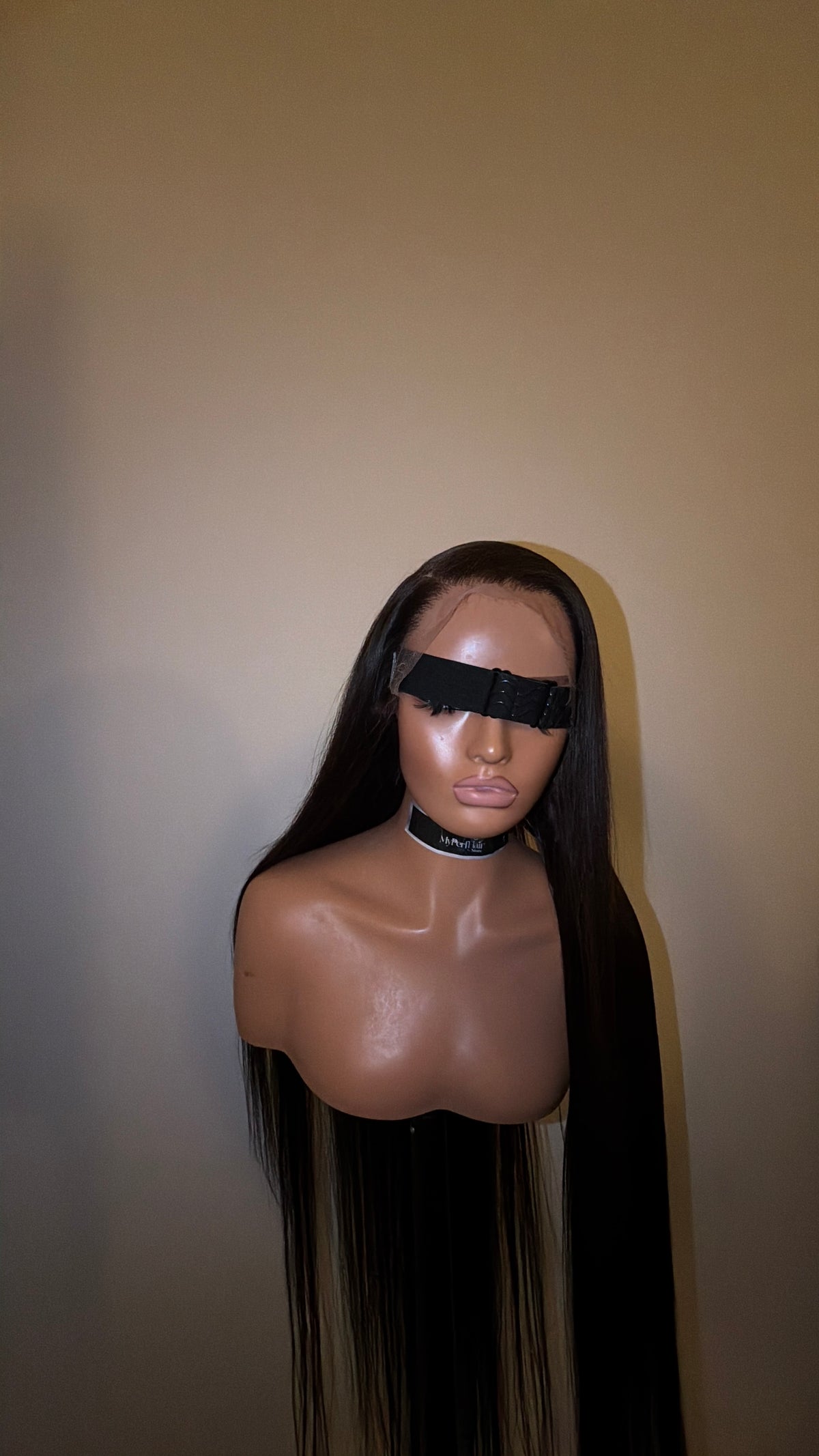Natural brown black glueless wig
