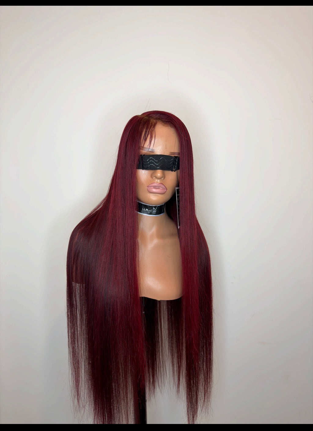 Burgundy red bone straight glueless wig