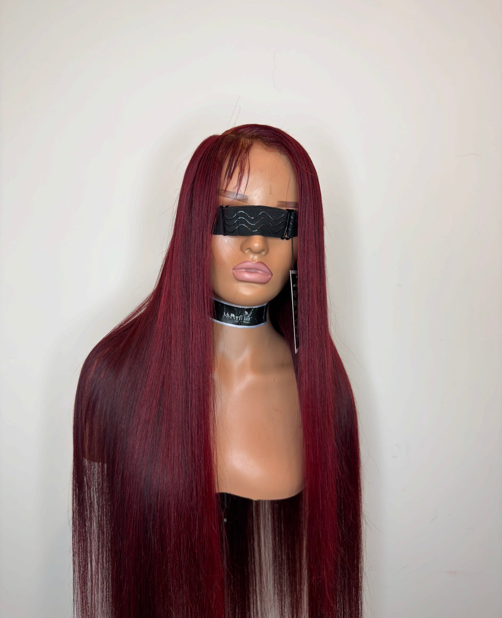 Burgundy red bone straight glueless wig