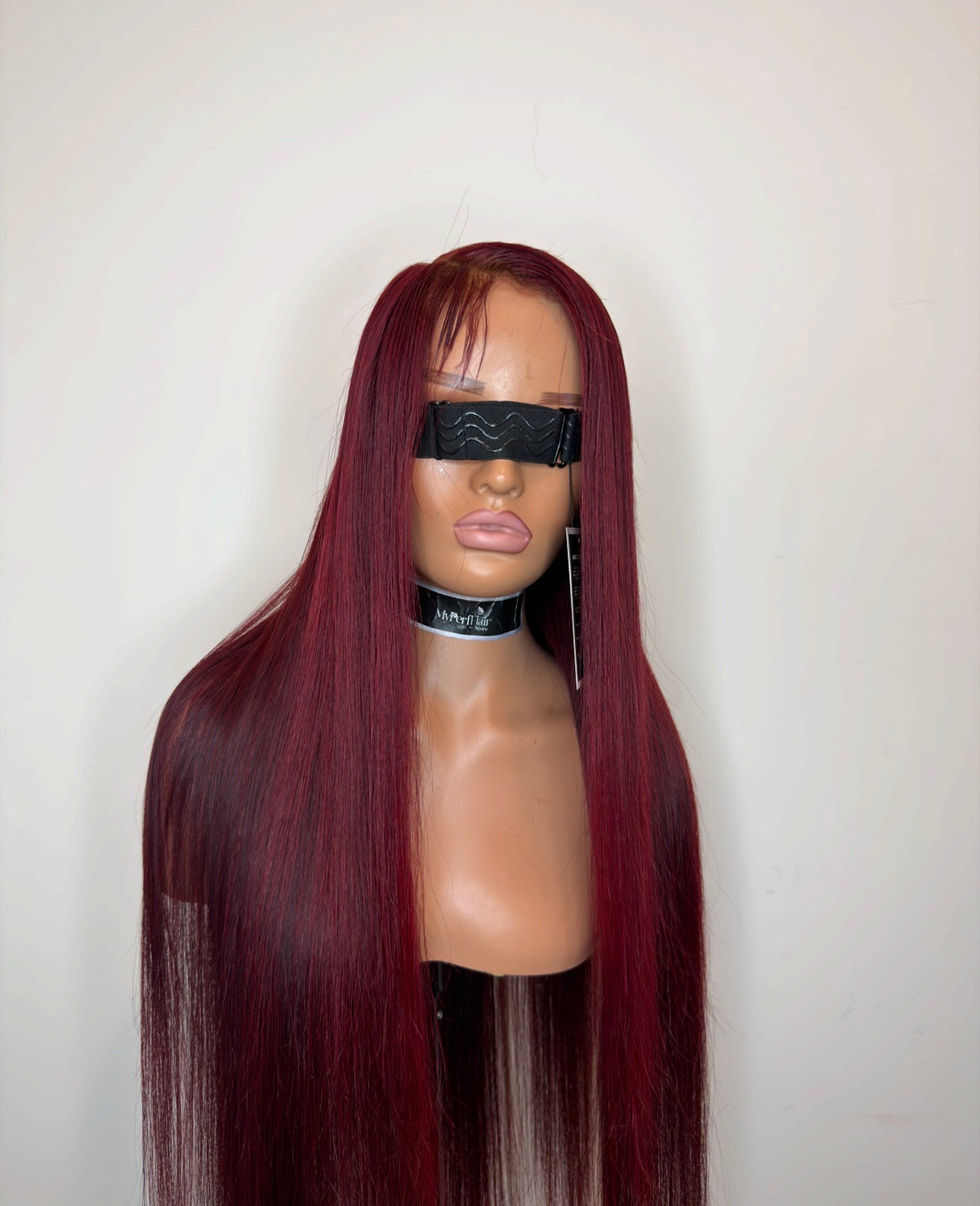 Burgundy red bone straight glueless wig