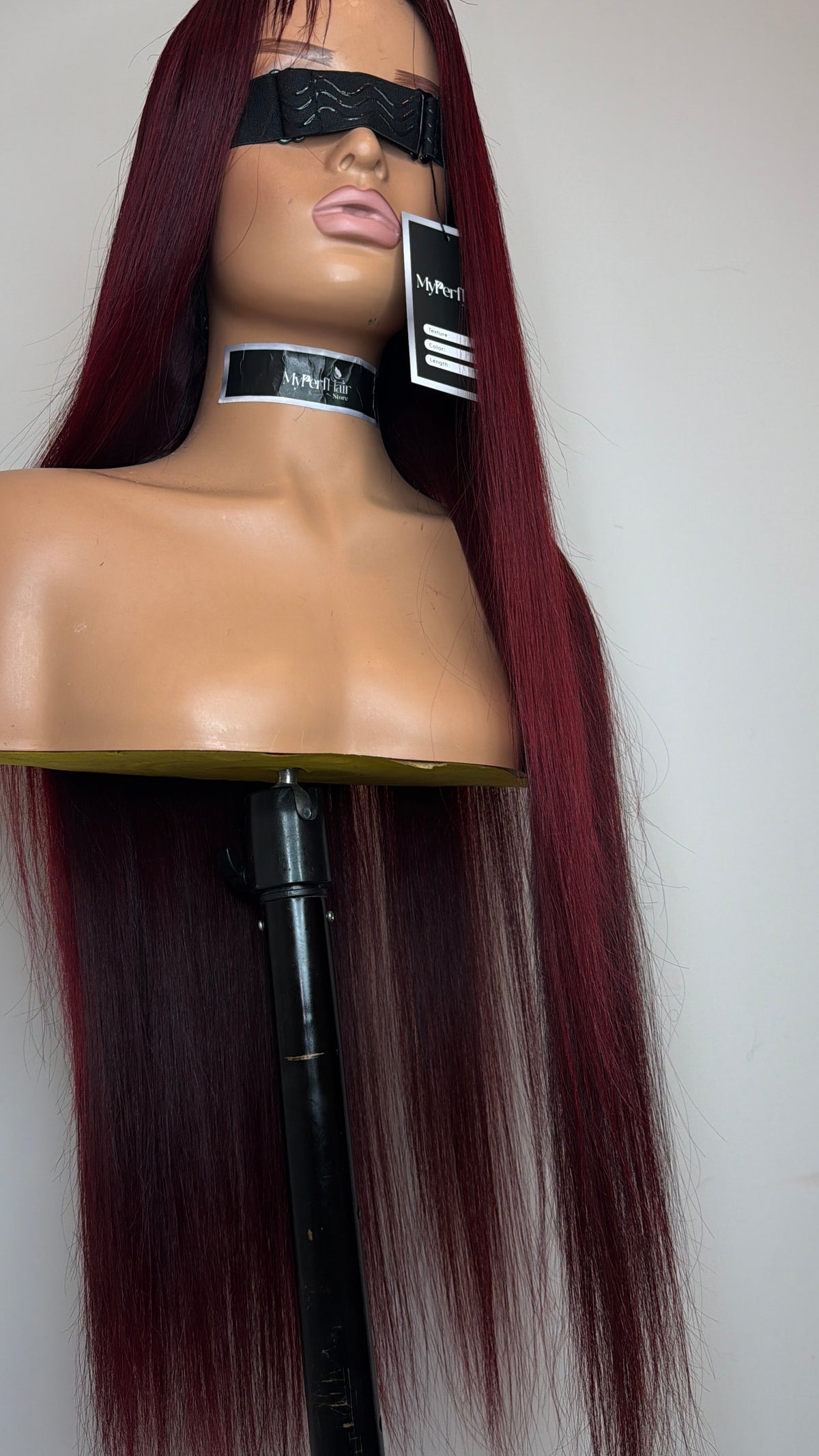 Burgundy red bone straight glueless wig