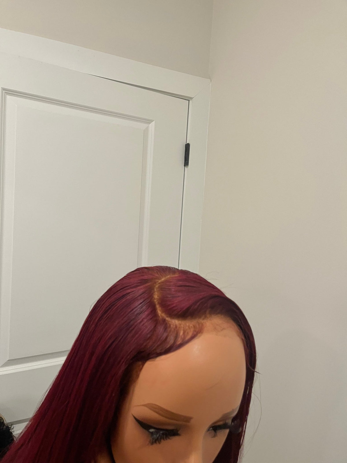 Burgundy red bone straight wig