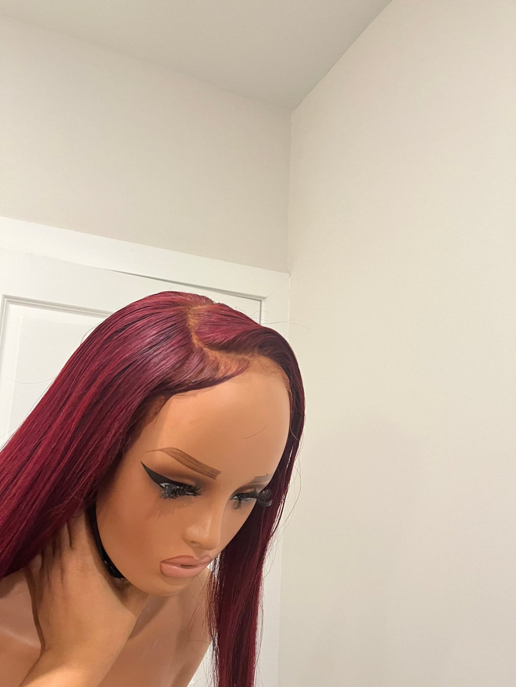 Burgundy red bone straight wig