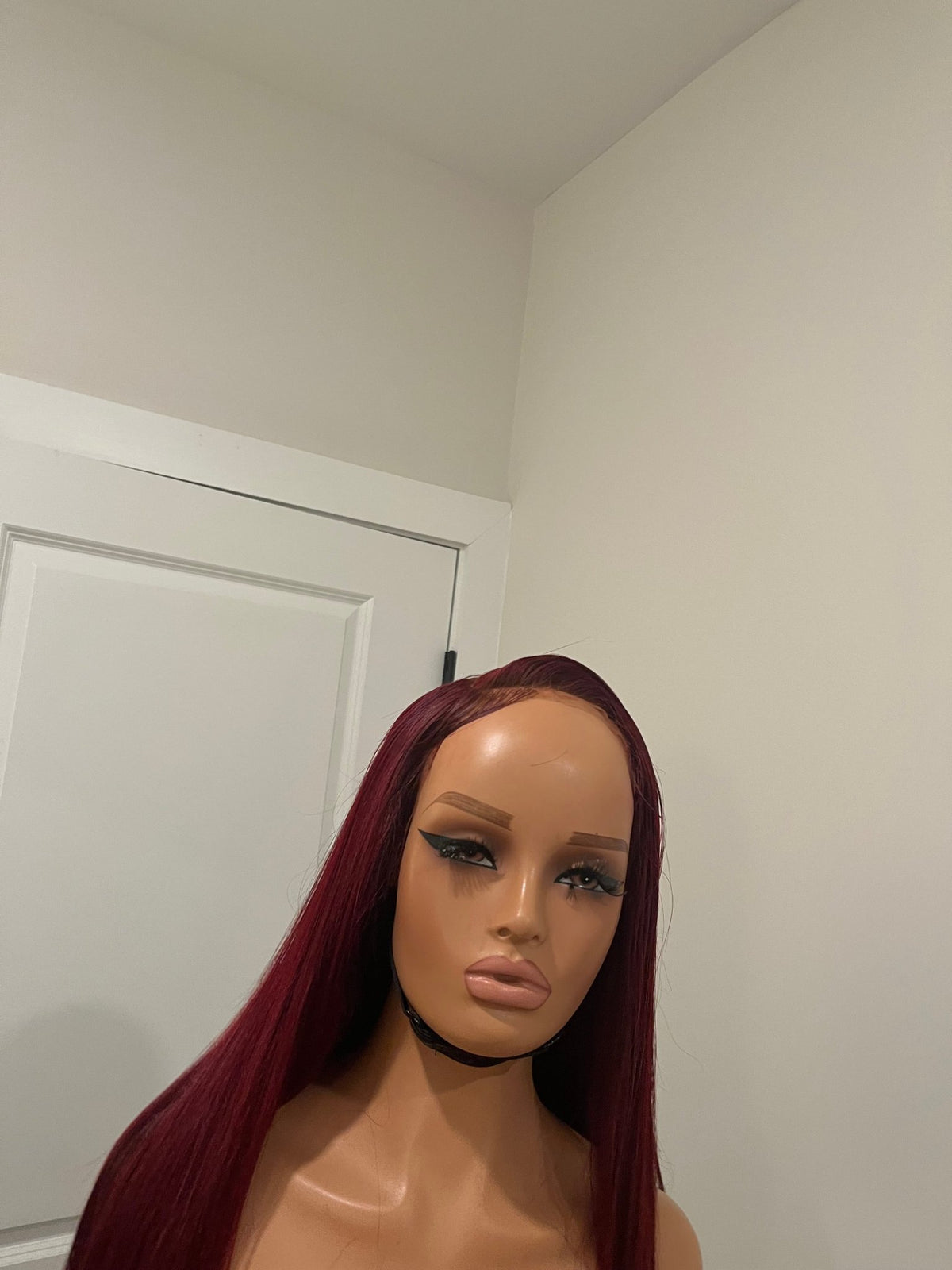 Burgundy red bone straight wig