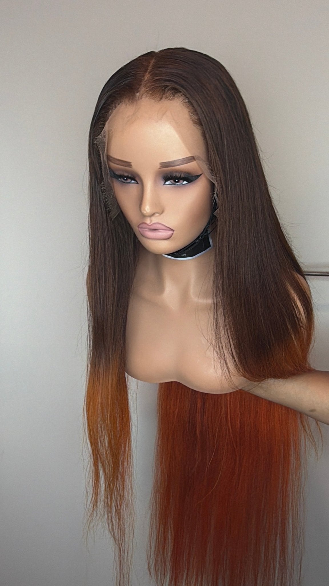 Omber brown and orange straight - Myperfhair_store