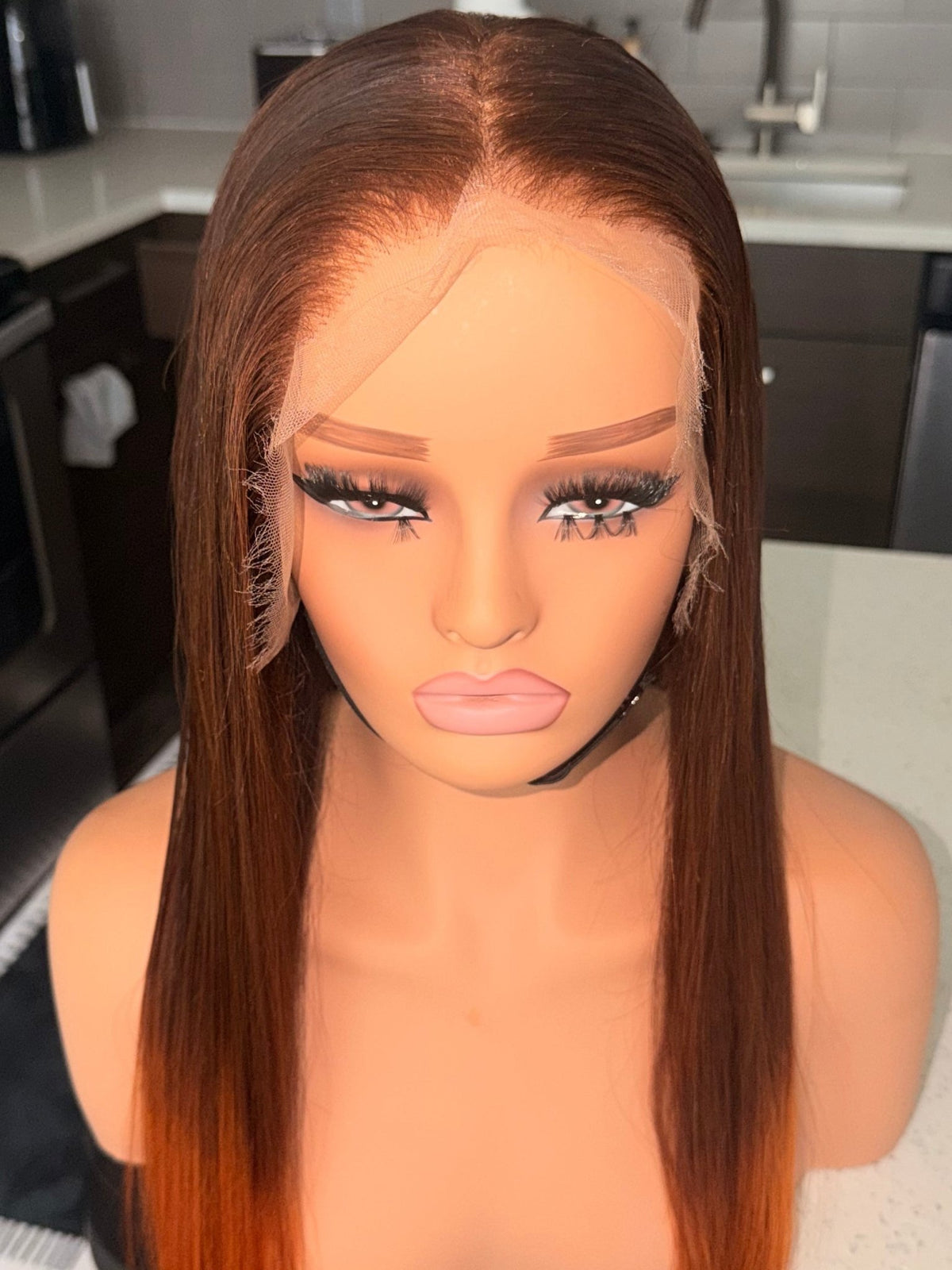 Omber brown and orange straight - Myperfhair_store