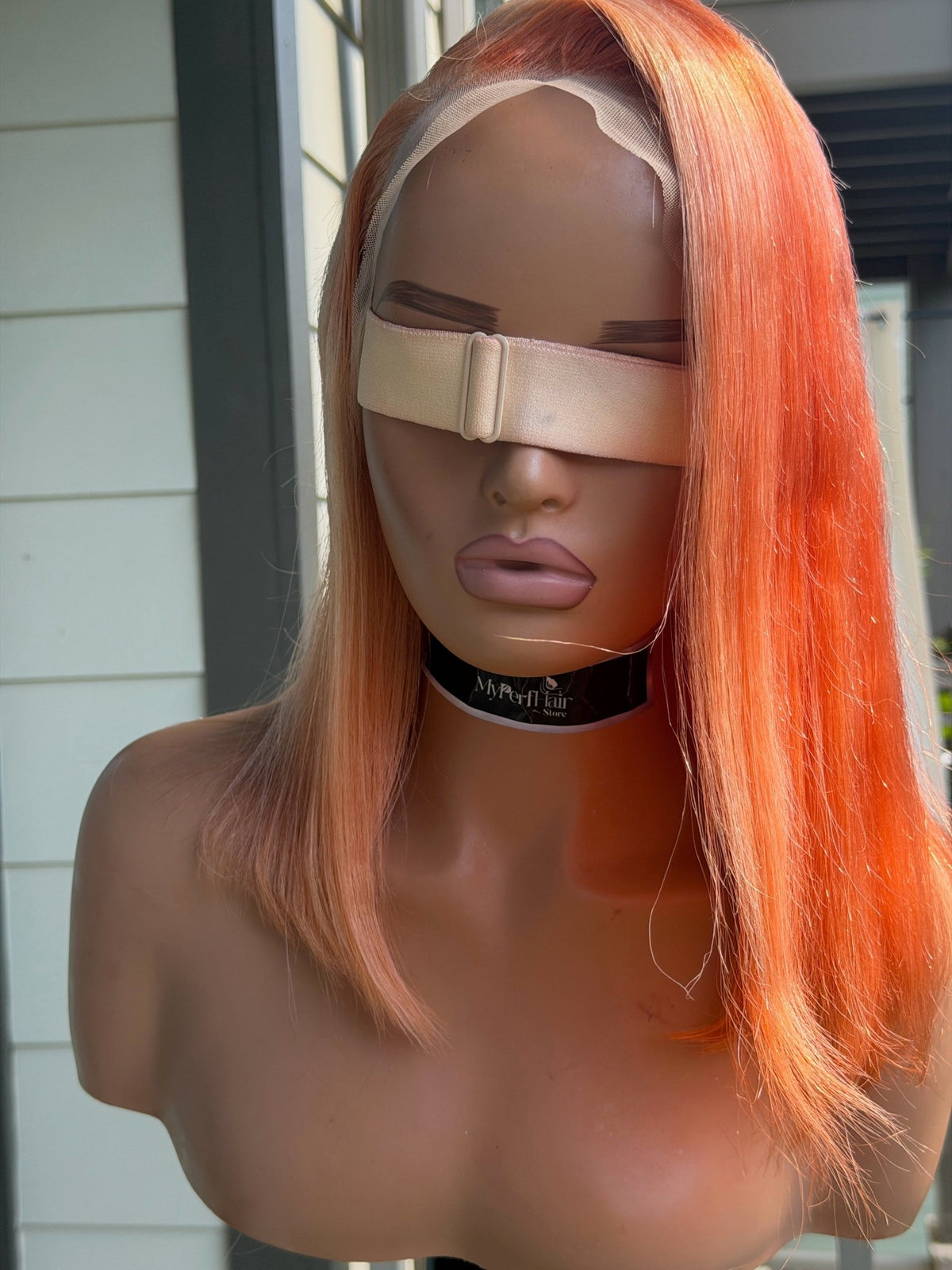 Orange straight wig - Myperfhair_store