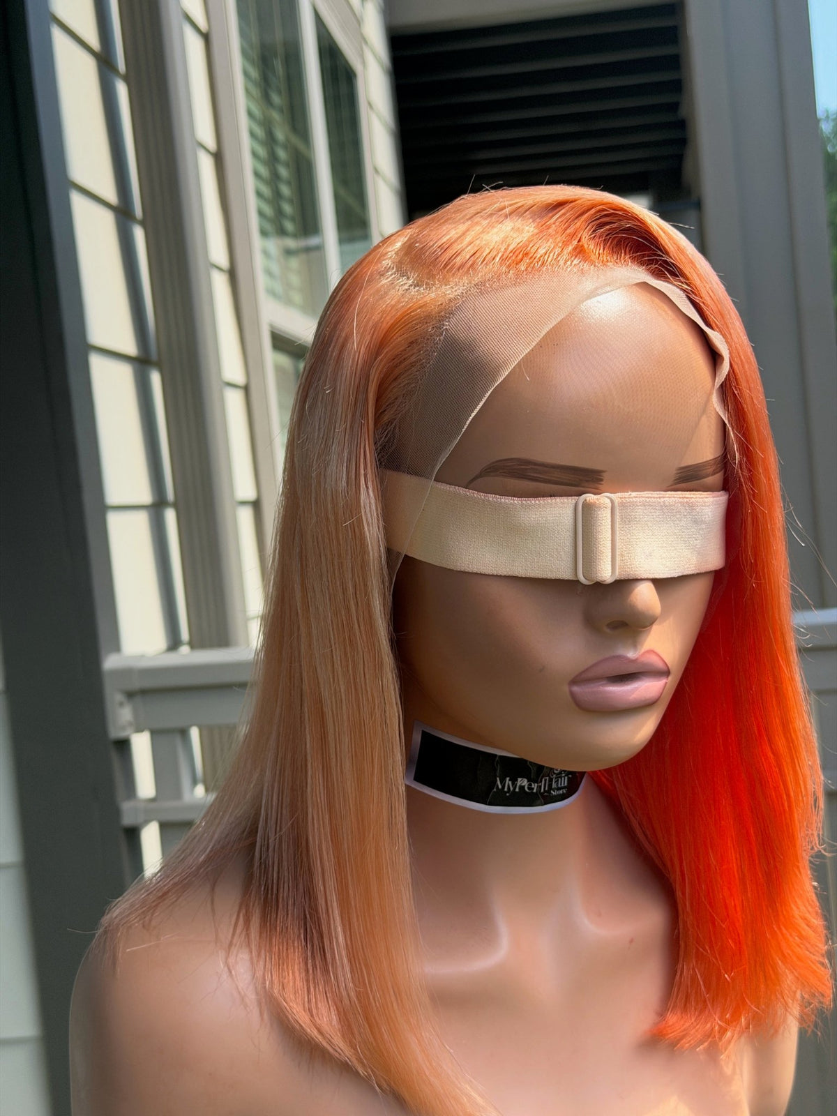 Orange straight wig - Myperfhair_store