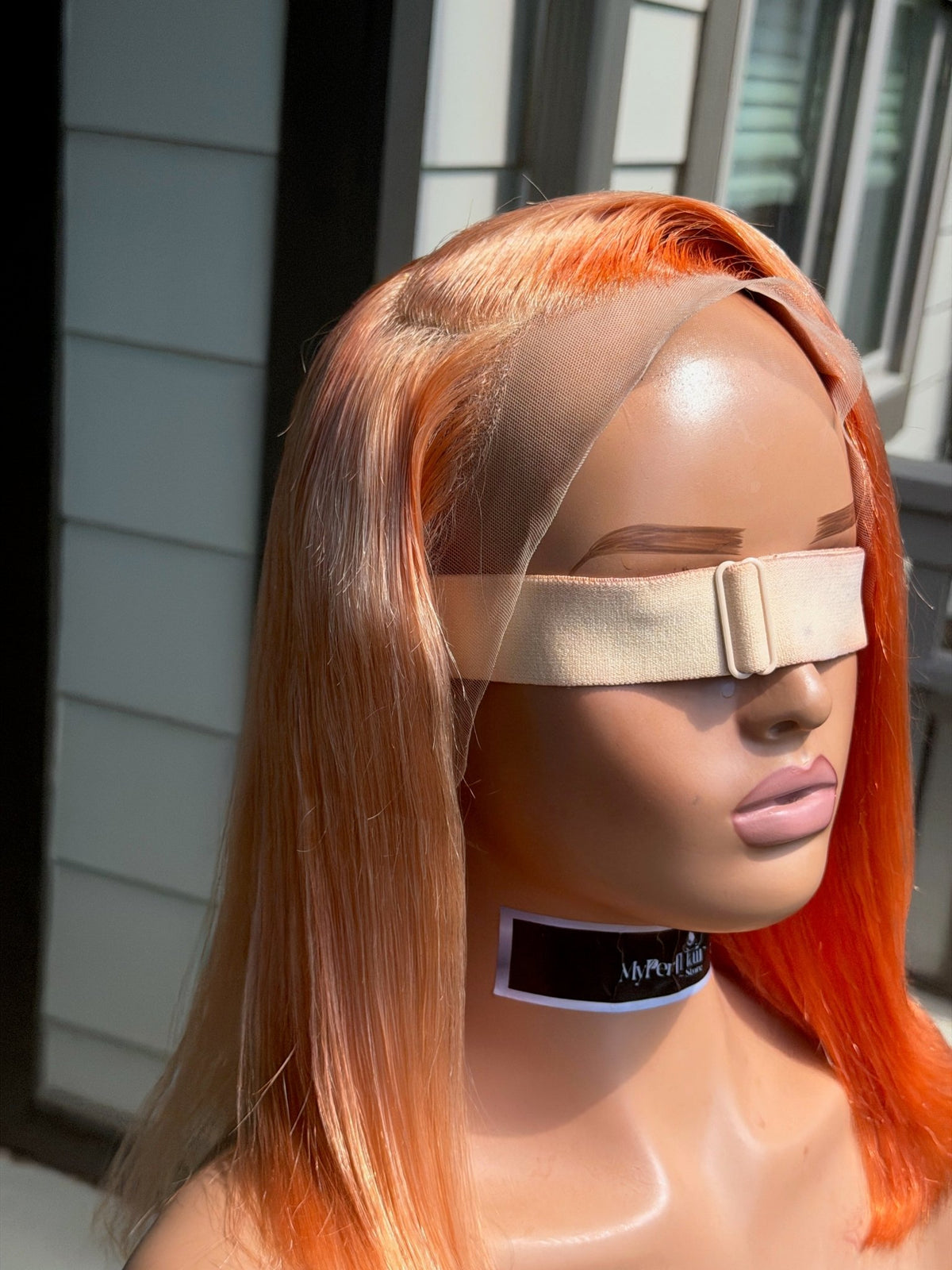 Orange straight wig - Myperfhair_store