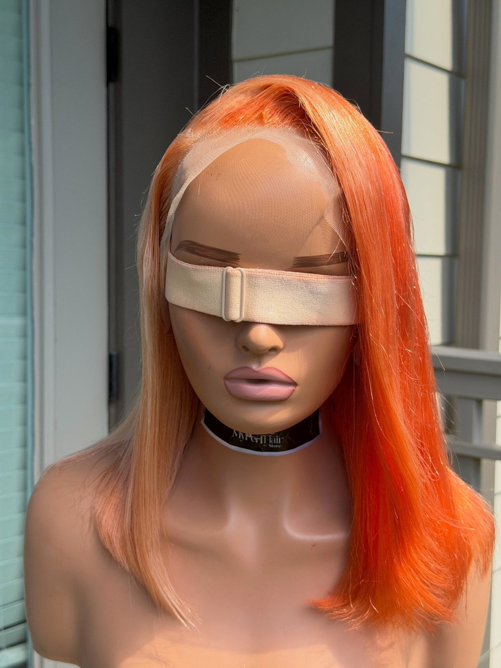 Orange straight wig - Myperfhair_store