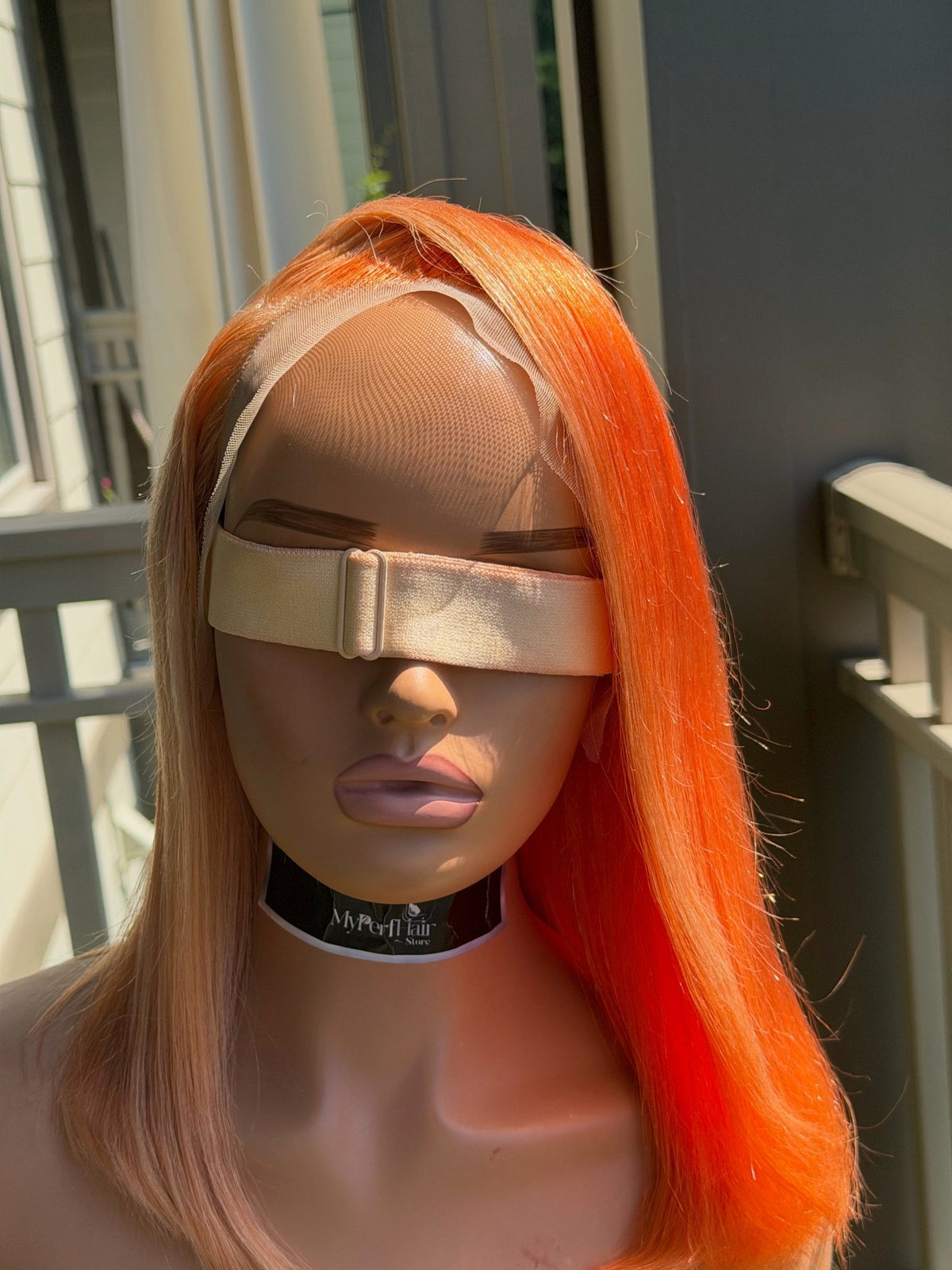 Orange straight wig - Myperfhair_store