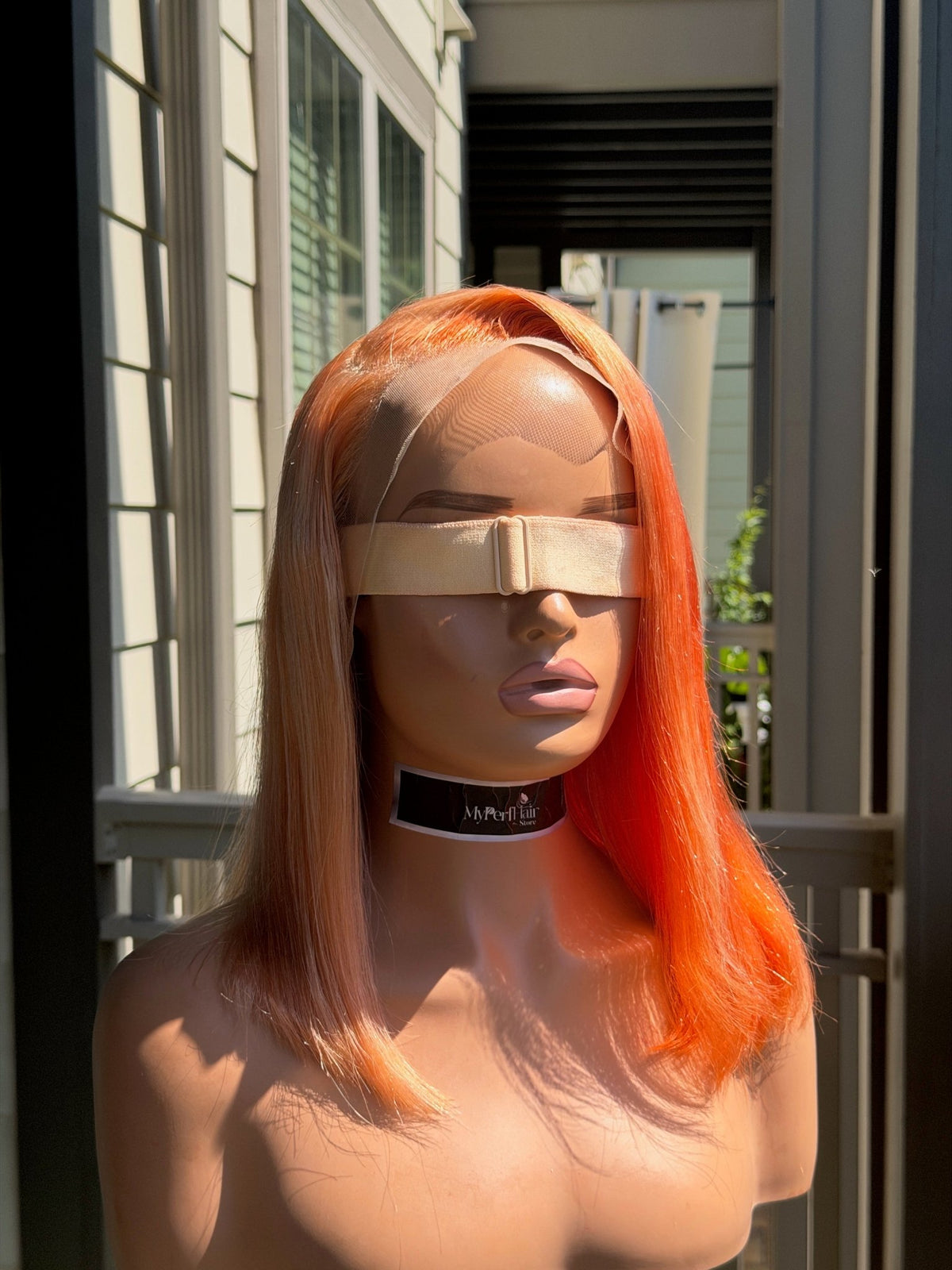 Orange straight wig - Myperfhair_store