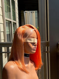 Orange straight wig - Myperfhair_store