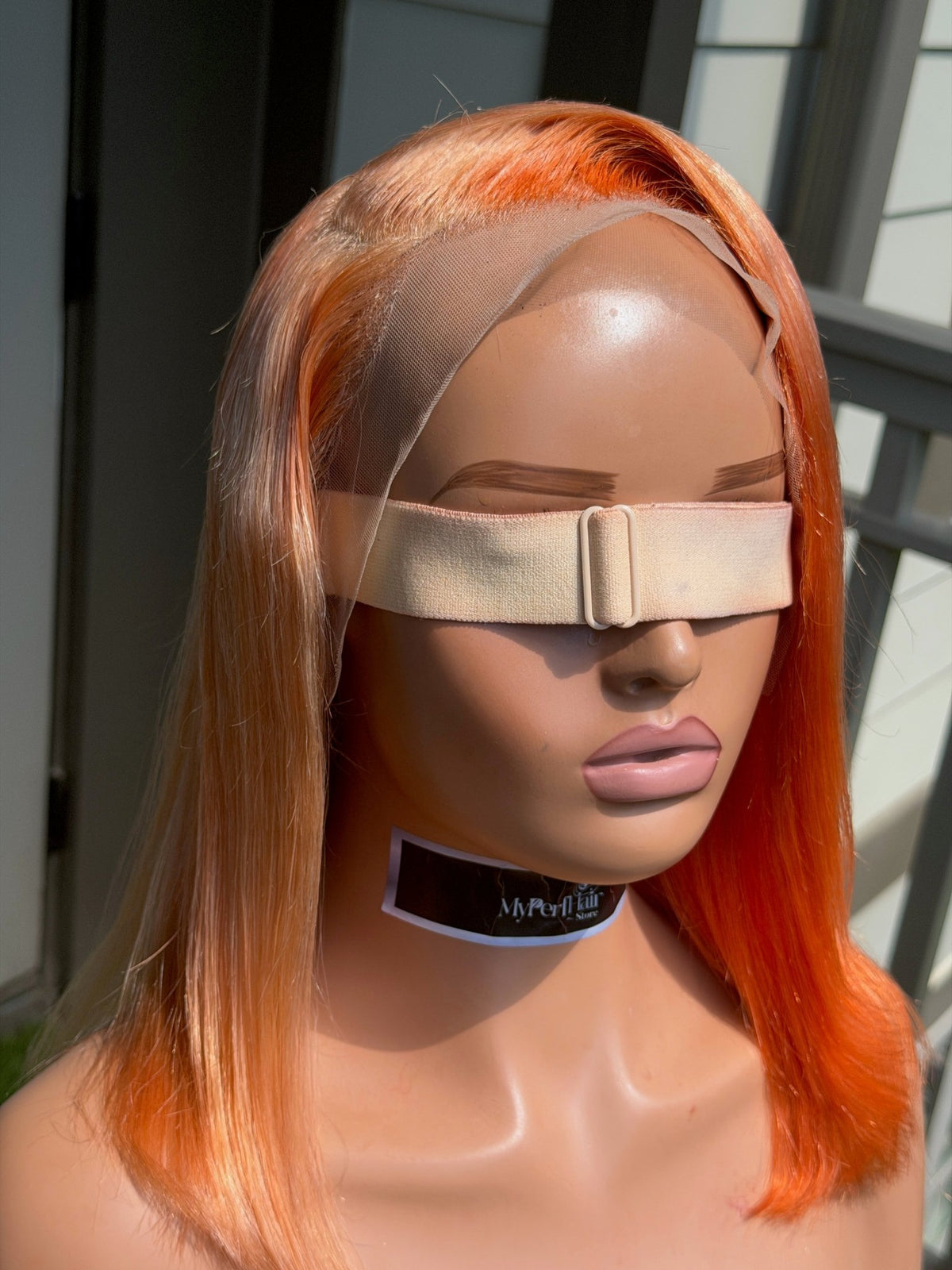 Orange straight wig - Myperfhair_store