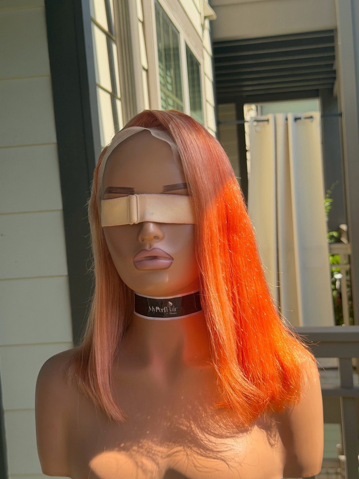 Orange straight wig - Myperfhair_store