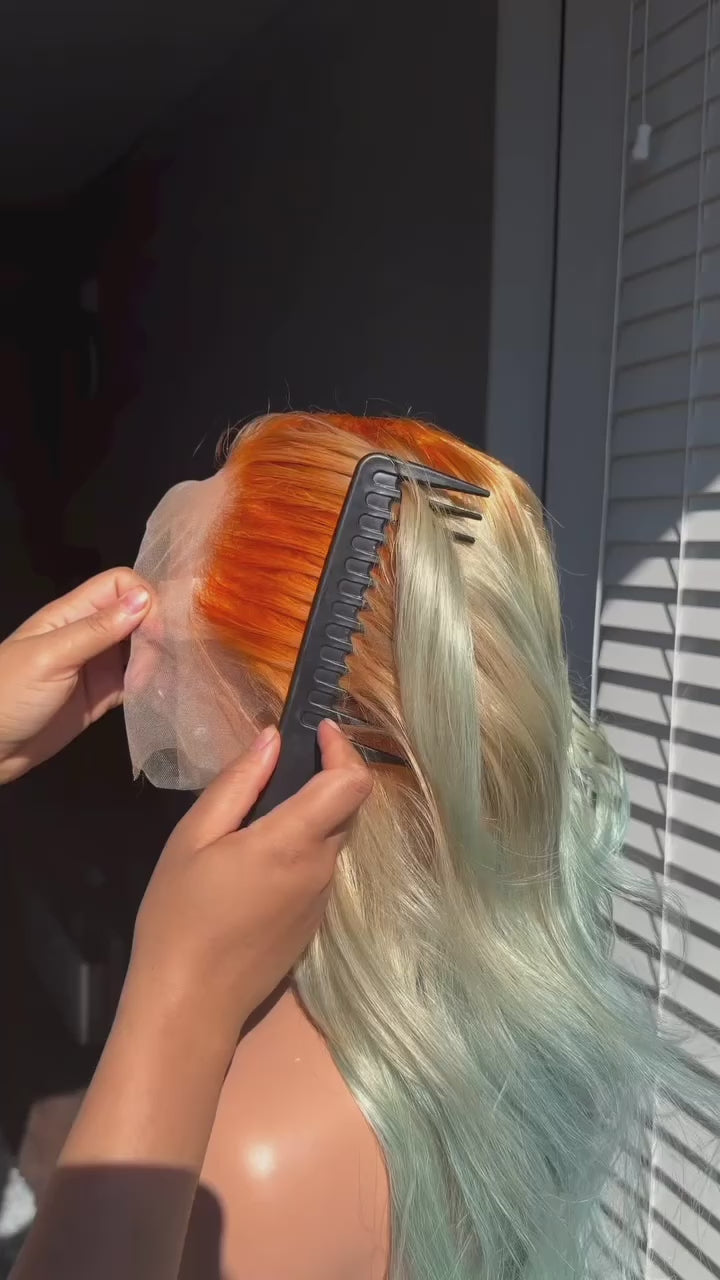 Blonde To Teal Blue Ombre Wig
