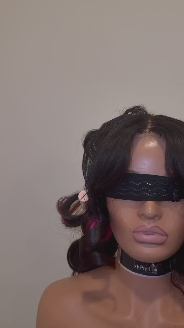 Ombre dark brown body wave lace front wig