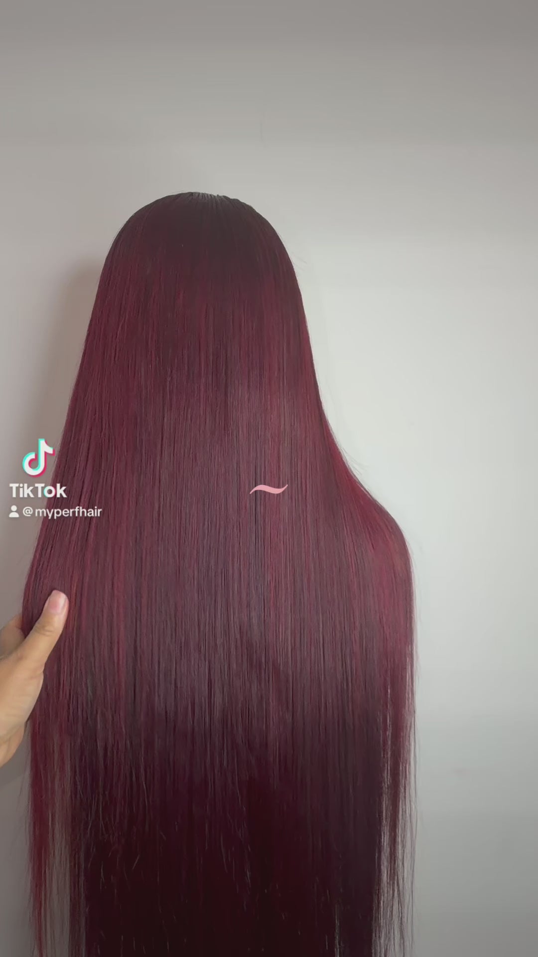 Burgundy red bone straight glueless wig