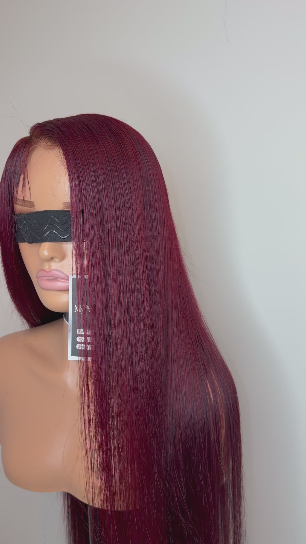 Burgundy red bone straight glueless wig