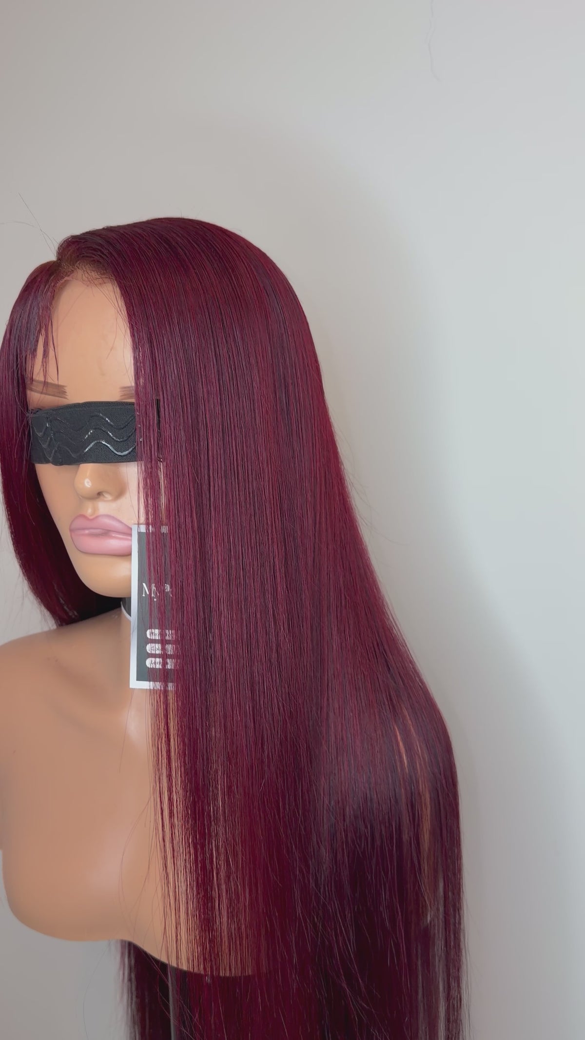 Burgundy red bone straight glueless wig